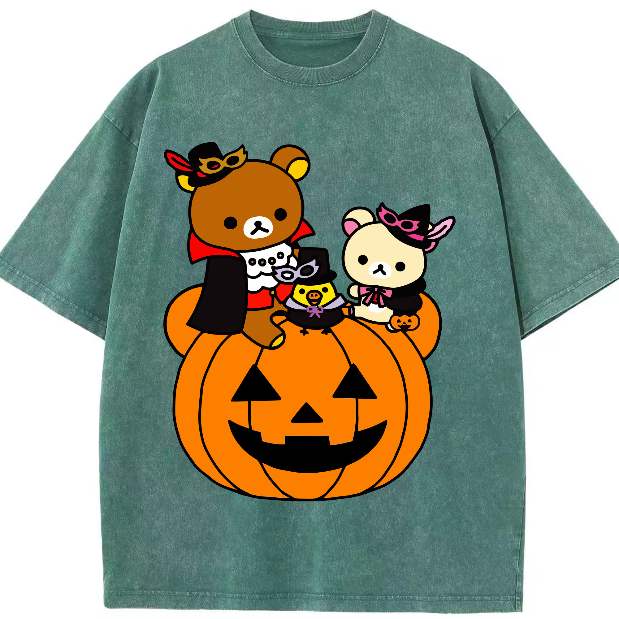 （画像用） リラックマ リラックマ キイロイトリ Rilakkuma Korilakkuma Kiiroitori 綿100% ヴィンテージ風 半袖Tシャツ（フロントプリント）